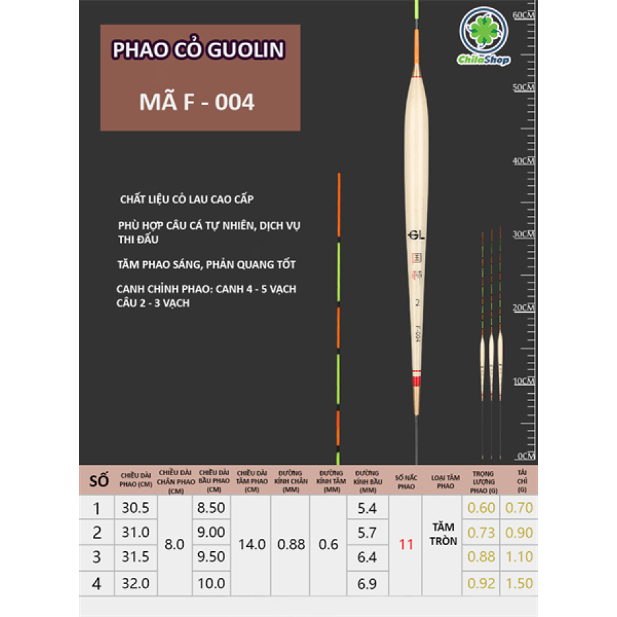 Phao Cỏ Guolin - F-004 - SỐ 3 (Cây)
