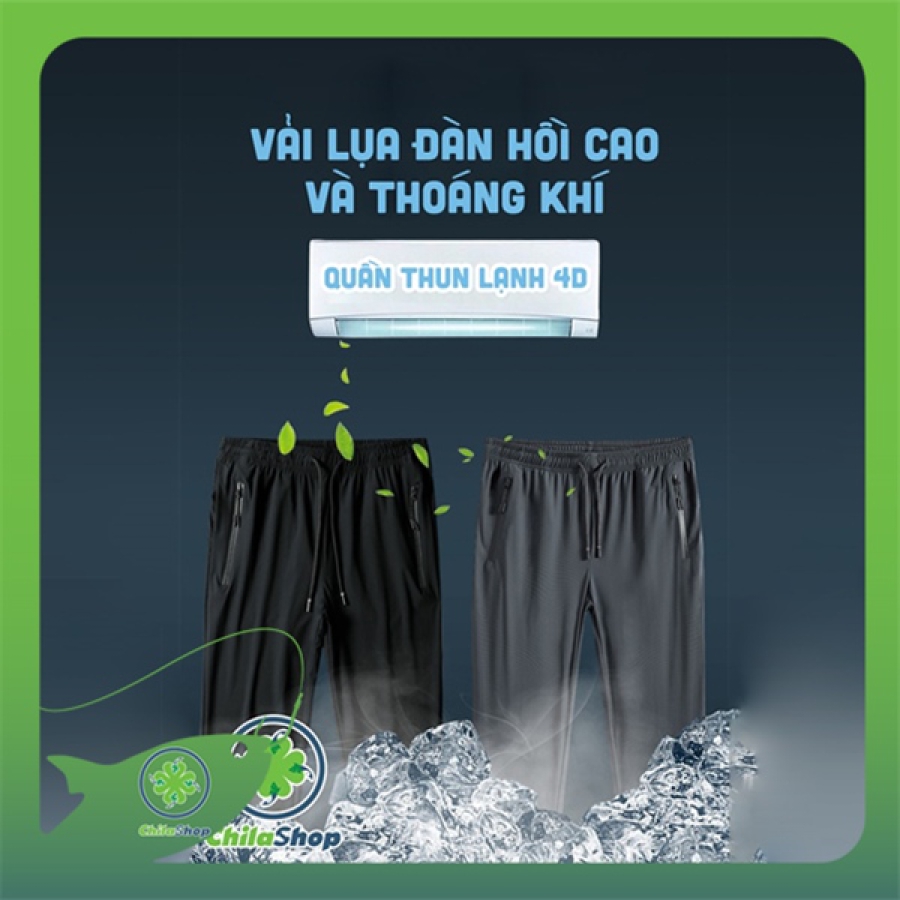 QUẦN THUN LẠNH 4D 2022 - ĐEN - THUN - L (CÁI)