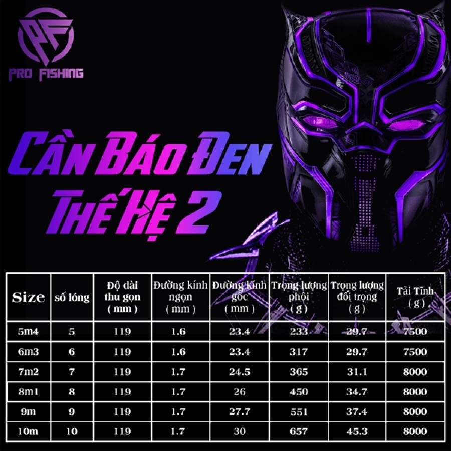 CẦN SĂN HÀNG BÁO ĐEN - TH2 - 6M3 (CÂY)