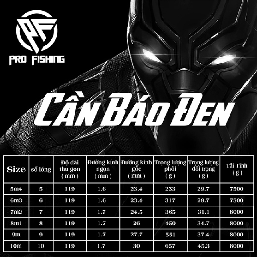 CẦN SĂN HÀNG BÁO ĐEN - 7M2 - 6H (CÂY)