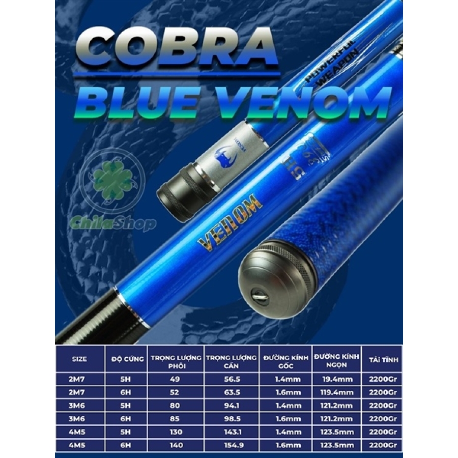 CẦN COBRA VENOM - 2M7 - BLUE - 6H (CÂY)