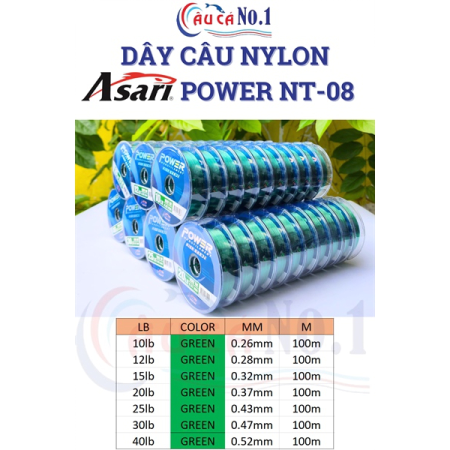 DÂY CÂU ASARI POWER - LỐC 10 CUỘN - 10LB