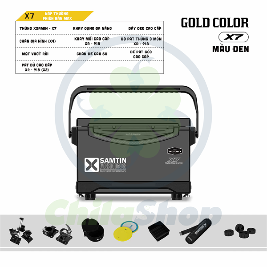 THÙNG XSAMTIN - X7 - NẮP THƯỜNG - ĐEN - MAX