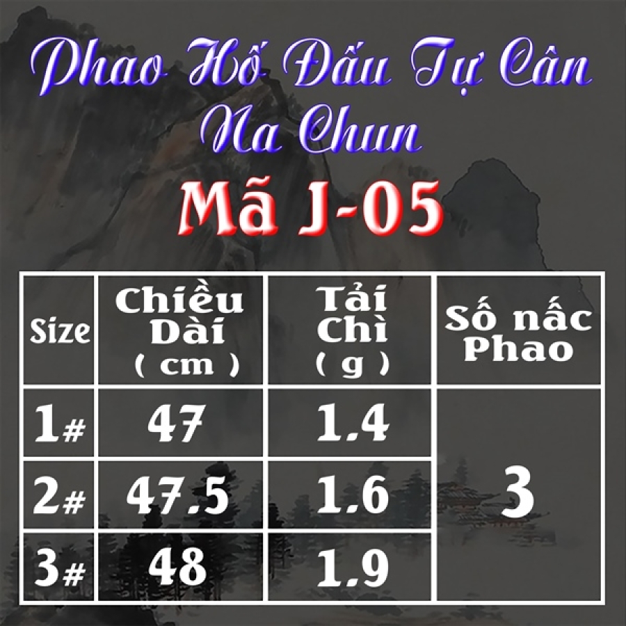 PHAO HỐ ĐẤU TỰ CÂN - Na Chun - J-05 SỐ 2 (CÂY)
